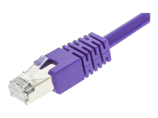 DELTACO - Koblingskabel - RJ-45 (hann) til RJ-45 (hann) - 15 m - foliebelagt uskjermet tvinnet kabelpar (F/UTP) - CAT 6 - med støvel - purpur