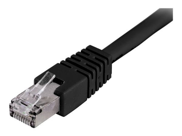 DELTACO STP-635S - Koblingskabel - RJ-45 (hann) til RJ-45 (hann) - 35 m - foliebelagt uskjermet tvinnet kabelpar (F/UTP) - CAT 6 - med støvel - svart