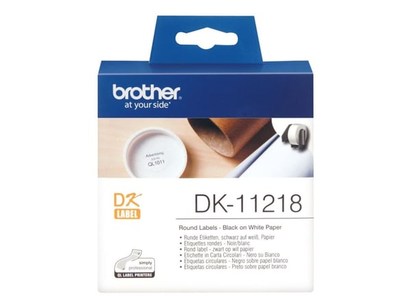 Brother DK-11218 - Svart på hvitt - Rull (2,4 cm) 1000 stk (1 rull(er) x 1000 merkelapper - for Brother QL-1050, QL-500, QL-550, QL-560, QL-570, QL...