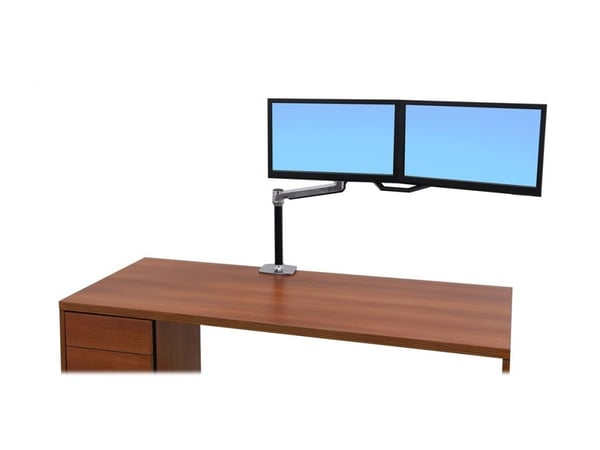 Ergotron LX HD Sit-Stand - Monteringssett (leddarm, stang, VESA-adapter, bordklemmefot, maljemonteringsfot) - Konstant kraftteknologi - for LCD-skj...