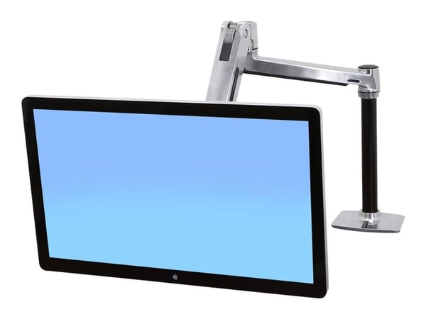 Ergotron LX HD Sit-Stand - Monteringssett (leddarm, stang, VESA-adapter, bordklemmefot, maljemonteringsfot) - Konstant kraftteknologi - for LCD-skj...