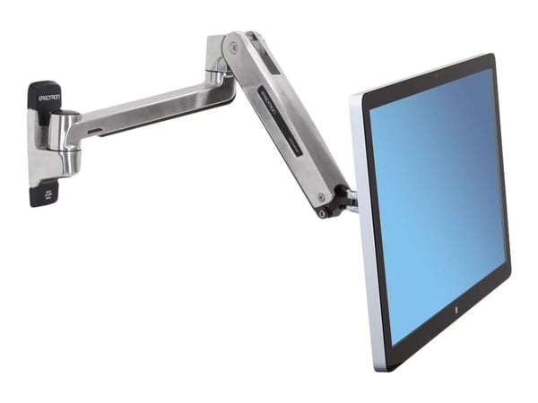 Ergotron LX HD - Monteringssett (utvidelsesadapter, VESA-adapter, sitte-stå-arm, veggmonteringssokkel) - for LCD-skjerm - polert aluminium - skjerm...
