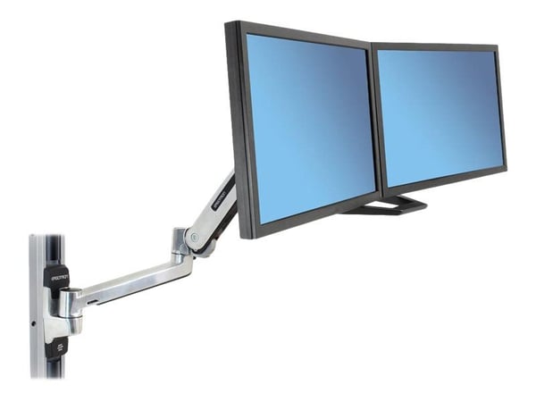 Ergotron LX HD - Monteringssett (utvidelsesadapter, VESA-adapter, sitte-stå-arm, veggmonteringssokkel) - for LCD-skjerm - polert aluminium - skjerm...