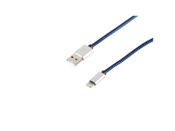 S-Conn 14-50022, 2 m, Lightning, USB A, Blå, Rett, Rett