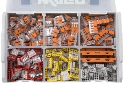 WAGO 221 & 2273 - L-BOXX Mini - Combi - 350 Nivelholkki + 2 DIN-kiskon pidike