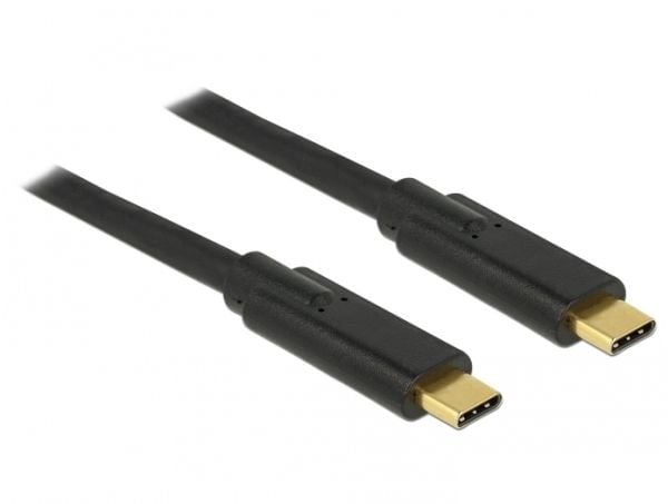 Delock - USB-kabel - USB-C (hann) til USB-C (hann) - USB 3.1 Gen 1 - 5 A - 2 m - svart