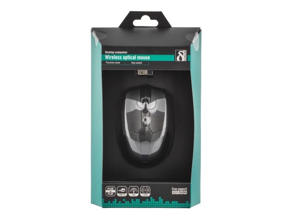 DELTACO MS-776 - Mus - optisk - 5 knapper - trådløs - USB trådløs mottaker - svart
