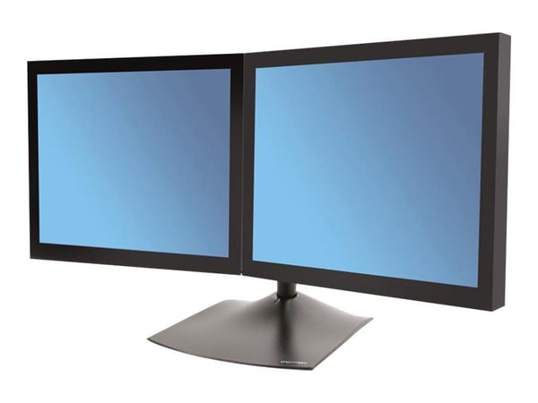 Ergotron DS100 - Stativ - horisontal - for 2 LCD-skjermer - aluminium, stål - svart - skjermstørrelse: inntil 24" - skrivebord