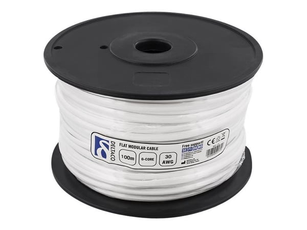 Deltaco MD-15, 100 m, Valkoinen, Polyvinyylikloridi (PVC)