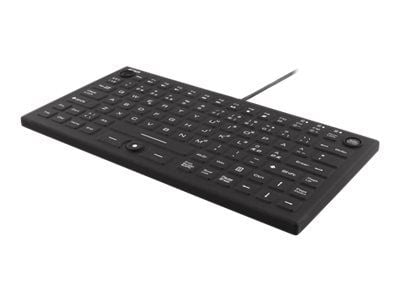 DELTACO TB-509 - Tastatur - med pekepinne, museknapp - bakgrunnsbelyst - USB - Nordisk - svart