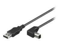MicroConnect - USB-kabel - USB (hann) til USB-type B (hann) - 1 m - 90° kontakt