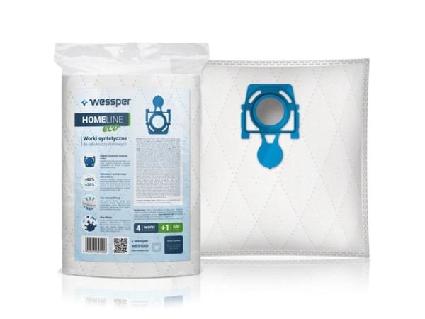 Wessper WES1001, Sylindervakuum, Støv pose, Hvit, Mikrofiber, Syntetisk, Zelmer, 2000, 2010, 49.4000, Aeromaster, Aeroplus, Aerosystem, Aquario 819...