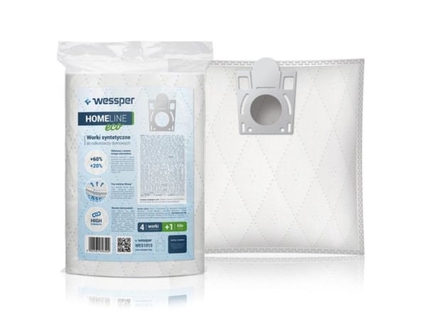 Wessper WES1015, Trommelvakuum, Støv pose, Hvit, Mikrofiber, Vacuum sealer bag, BOSCH, SIEMENS, PRIVILEG, KRUPS, UFESA, PROTOS, CONTI TALENTO, ENTR...