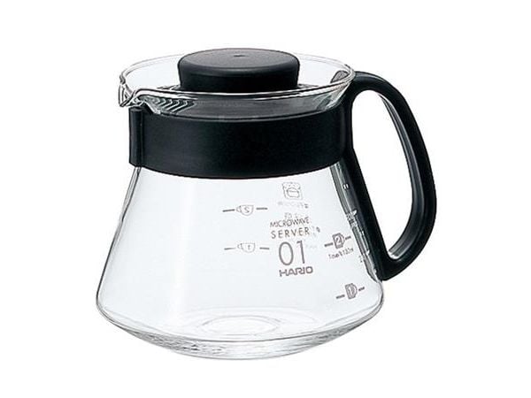 Hario V60 Range Server 600, 0,6 l, Glass, Polypropylen (PP), Sort, Gjennomsiktig, 131 mm, 121 mm, 128 mm