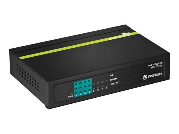 Trendnet TPE-TG44G, Hallitsematon, Täysin kaksipuolinen, Power over Ethernet -tuki