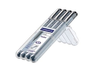 STAEDTLER pigment liner 308 - Fineliner - svart - fargeblekk (en pakke 4)