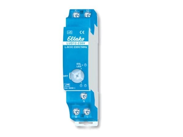 ELTAKO Kuormavahvistin 0-400W (R,L,C,ESL,LED) 230V, käytetään EUD12D tai SUD12/1-10Vdin kiskon kanssa, 18mm leveä