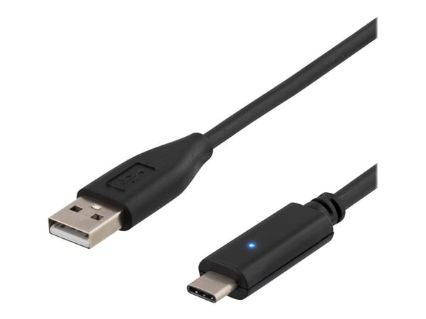 DELTACO - USB-kaapeli - USB (han) til 24 pin USB-C (han) - USB 2.0 - 1 m - lajittelu
