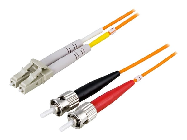 DELTACO - Nettverkskabel - LC multi-mode (hann) til ST multi-mode (hann) - 2 m. - fiberoptisk