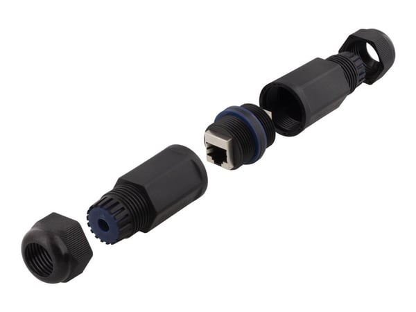 Deltaco LD-001, Cable boot, Musta, Kumi, Cat6, RJ45, 1 kpl