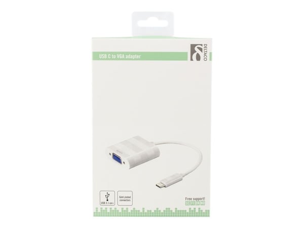 DELTACO USBC-VGA1 - Extern videoadapter - USB-C - VGA - vit