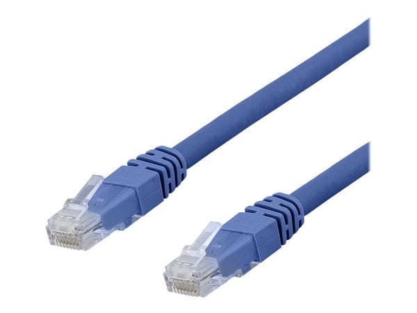 DELTACO TP-611BAU - Koblingskabel - RJ-45 (hann) til RJ-45 (hann) - UTP - CAT 6a - halogenfri, formstøpt - blå