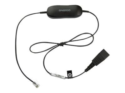 Jabra Smart Cord - Headset-kabel - svart - för Cisco IP Phone 78XX; BIZ 2300; Mitel 74XX; Dialog 42XX, 44XX, 5446; Snom 71X