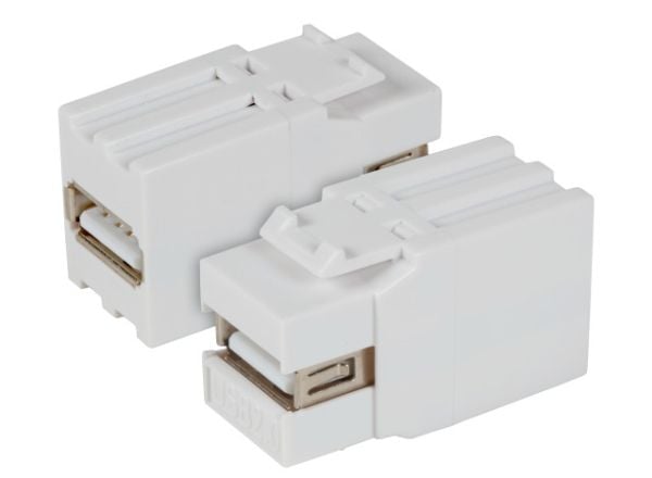EFB Elektronik EB498V2, Tasainen, Valkoinen, USB A, USB A, Naaras, Naaras