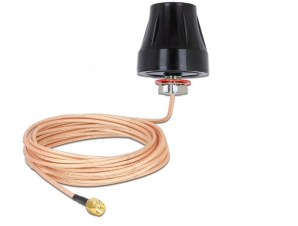Delock - Antenne - mobiltelefon, Wi-Fi, Bluetooth - 2 dBi - rundtstrålende - utendørs, innendørs - svart