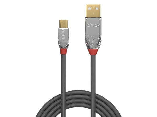 Lindy 36654, 5 m, USB A, Micro-USB B, USB 2.0, 0,48 Gbit/s, Harmaa