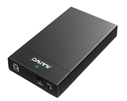 Deltaco K3568A, HDD-hölje, 3.5", SATA, Serial ATA II, Serial ATA III, 5 Gbit/s, USB-anslutning, Svart