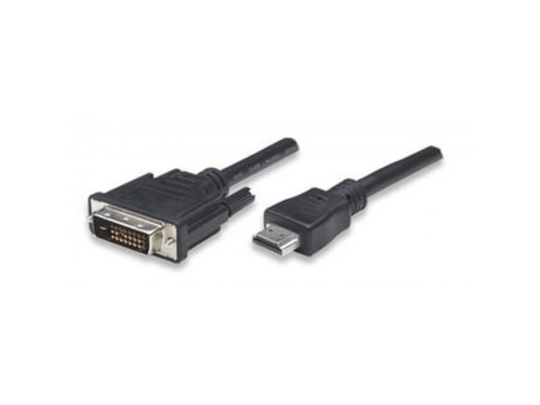Techly 1.8m HDMI - DVI-D M/M, 1,8 m, HDMI, DVI-D, Hankjønn, Hankjønn, Gull