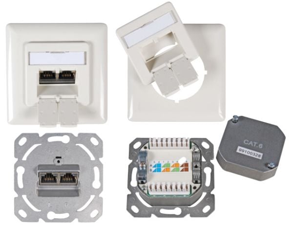 EFB Elektronik ET-25211.1V1, 2 x RJ-45, Valkoinen