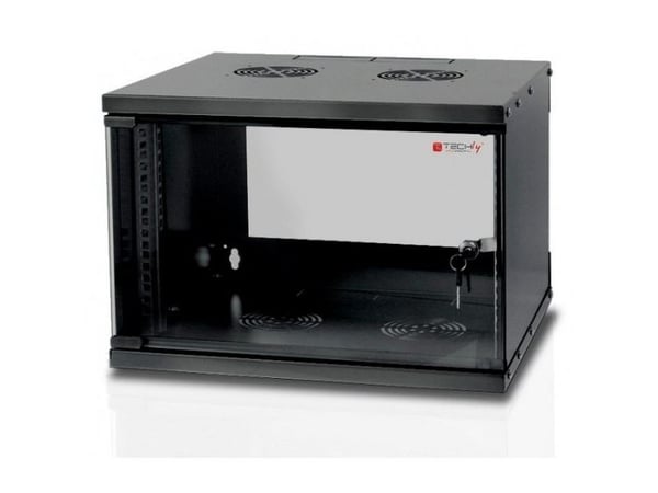 TECHly Professional D320 - Rack skap - veggmonterbar - svart, RAL 9005 - 6U - 19"