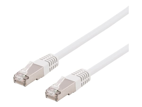 DELTACO SFTP-60VH - Koblingskabel - RJ-45 (hann) til RJ-45 (hann) - SFTP - CAT 6 - halogenfri, formstøpt - hvit