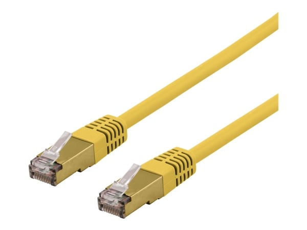 DELTACO - Koppeledning - RJ-45 (hann) til RJ-45 (hann) - 1,5 m - SFTP - CAT 6a - halogenfri, formet - gul