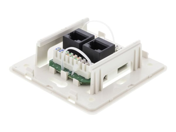 DELTACO VR-34 - Stik til montering på overflade - RJ-45 X 2 - kotelo