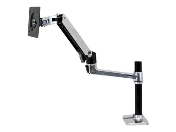 Ergotron LX - Monteringssett (skrivebordsklemmemontering, forlengerarm, maljemonteringsfot, skjermarm, høy stang) - for LCD-skjerm - polert alumini...