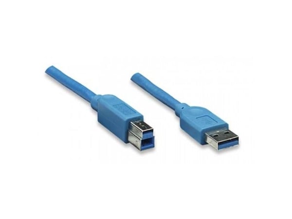 Techly 0.5m USB 3.0 AB M/M, 0,5 m, USB A, USB B, USB 3.2 Gen 1 (3.1 Gen 1), Hankjønn/hankjønn, Blå