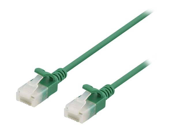 DELTACO - Koblingskabel - RJ-45 (hann) til RJ-45 (hann) - 30 cm - UTP - CAT 6a - formstøpt, uten hindringer - grønn
