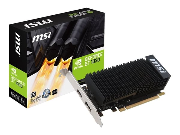 MSI GT 1030 2GHD4 LP OC - Grafikkort - GF GT 1030 - 2 GB DDR4 - PCIe 3.0 x4 lavprofil - HDMI, DisplayPort