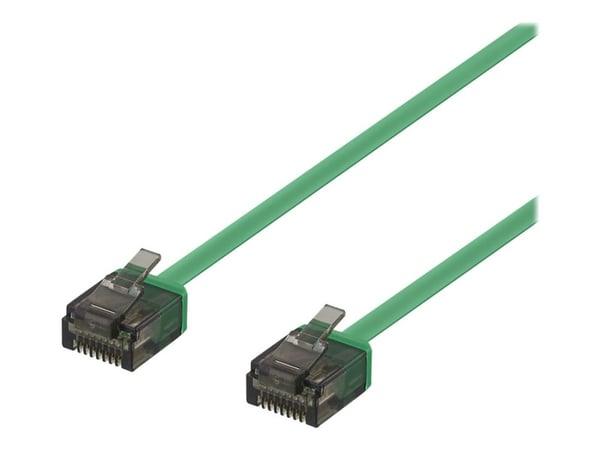 DELTACO - Koblingskabel - RJ-45 (hann) til RJ-45 (hann) - 2 m - UTP - CAT 6a - formstøpt, flat - grønn
