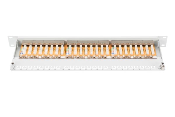 DIGITUS Professional DN-91624S-EC - Patch-panel - CAT 6 - RJ-45 X 24 - svart, RAL 9005 - 1U - 19"