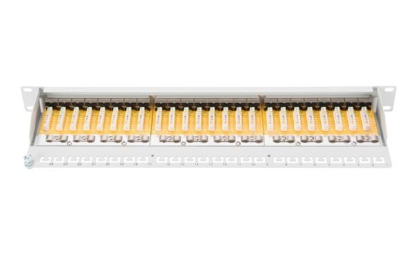 DIGITUS Professional DN-91624S-EC - Patch-panel - CAT 6 - RJ-45 X 24 - svart, RAL 9005 - 1U - 19"