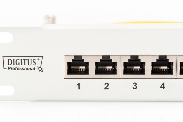 DIGITUS Professional DN-91624S-EC - Patch-panel - CAT 6 - RJ-45 X 24 - svart, RAL 9005 - 1U - 19"