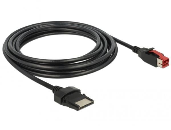 Delock - USB-kabel med egen strömförsörjning - USB PlusPower (24 V) (hane) till 8 stifts (1x8) PoweredUSB-fjärrsida (hane) - 24 V - 4 m - svart