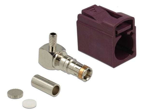Delock FAKRA D jack 90° for crimping - Modulinnlegg - FAKRA D - rødvinsfiolett, RAL 4004