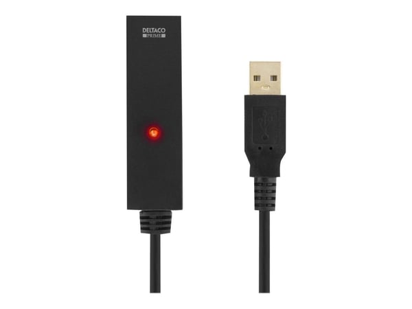 DELTACO USB2-EX3M - USB-jatkojohto - USB (naaras) - USB (uros) - USB 2.0 - 3 m - aktiivinen - musta