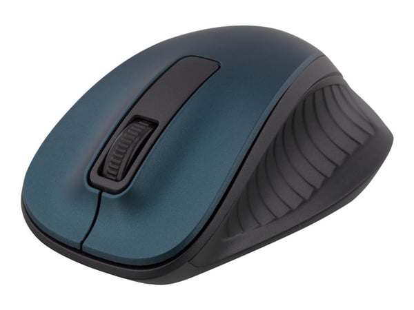 DELTACO MS-708 - Mus - ergonomisk - optisk - 3 knapper - trådløs - 2.4 GHz - USB trådløs mottaker - blå