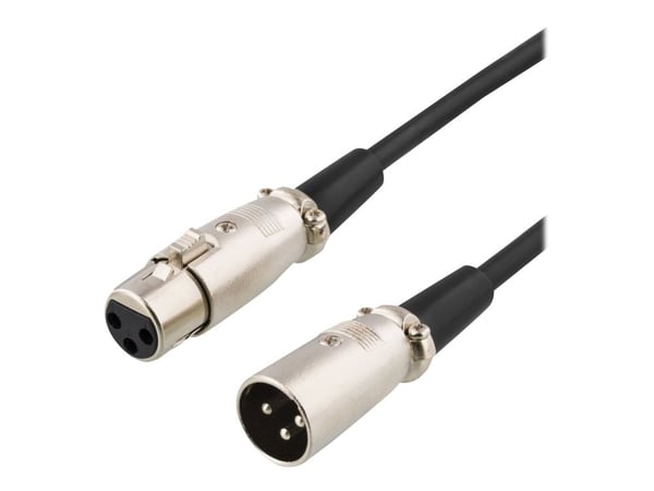 Deltaco XLR-1080, XLR, Uros, XLR, Uros, 8 m, Musta, Hopea